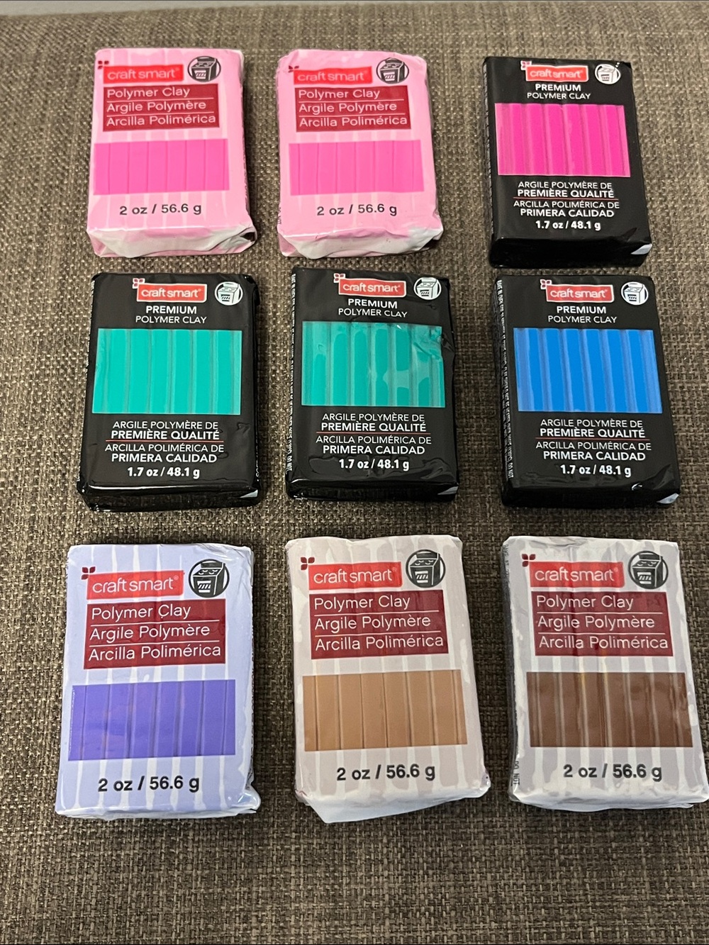 Craft Smart Polymer Clay Destash Lot – 9 Blocks Total